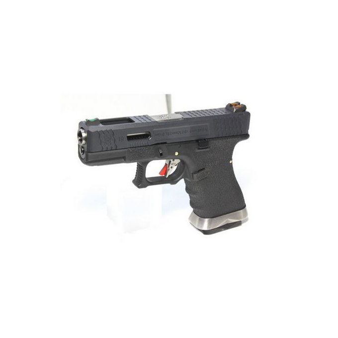 R19 (G003WET-5) Gen4 T5 - kovový závěr - černý, stříbrná hlaveň, blowback