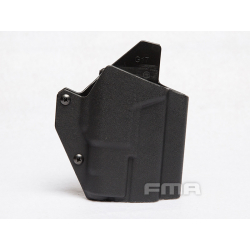 Opaskové plastové pouzdro - holster pro Glock se svítilnou, krátké, černé
