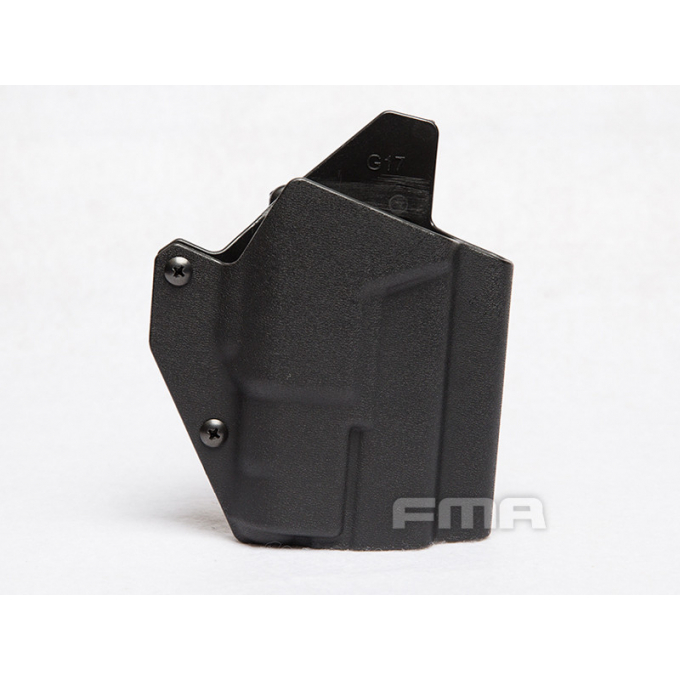 Opaskové plastové pouzdro - holster pro Glock se svítilnou, krátké, černé