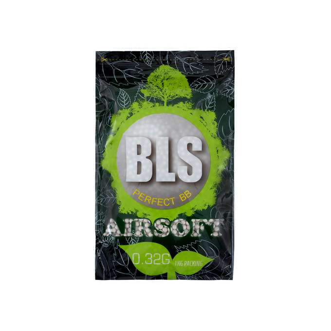 BLS airsoftové kuličky BIO 0,32g, 3120 BBs (sáček) - Bílá