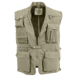 vest fishing KHAKI DELUXE SAFARI, SIZE M