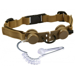 Taktický headset s hrdelním mikrofonem, pískový