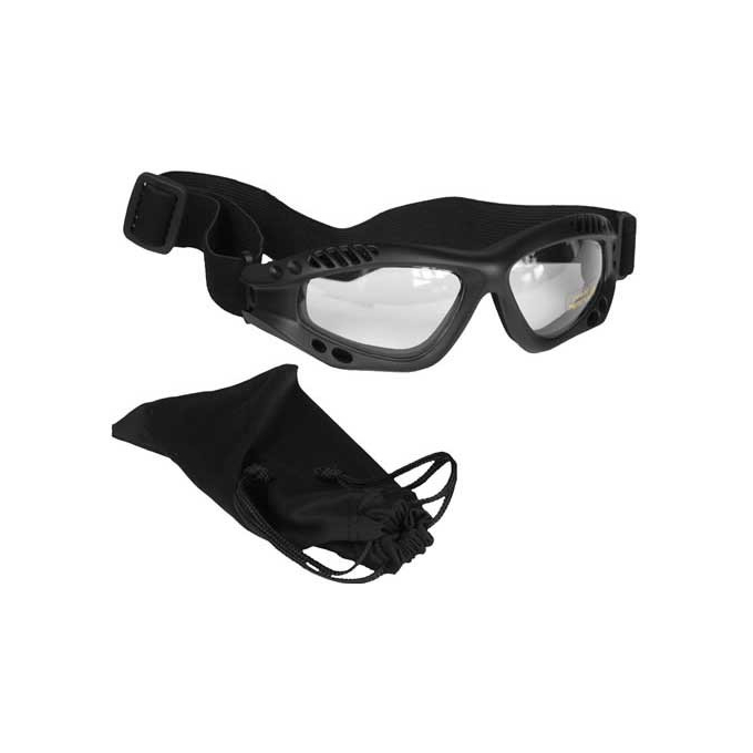 Glasses AIR COMMANDO Mil-Tec BLACK clear