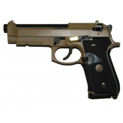 Beretta M9A1 WE logo - písková, celokov, blowback, CO2