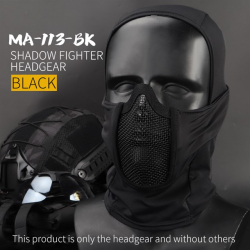 Kukla Shadow se síťovanou ochrannou maskou, černá