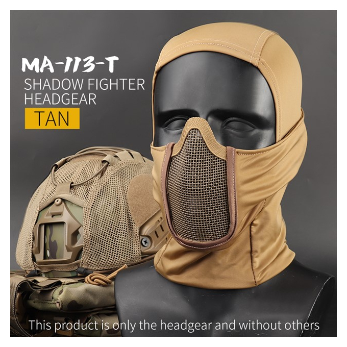 Kukla Shadow se síťovanou ochrannou maskou, černá