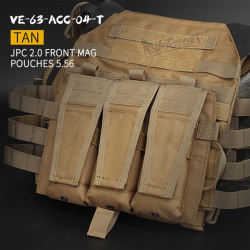Přední platforma s  5.56 zásobníkovými sumkami pro JPC vestu 2.0 - písková
