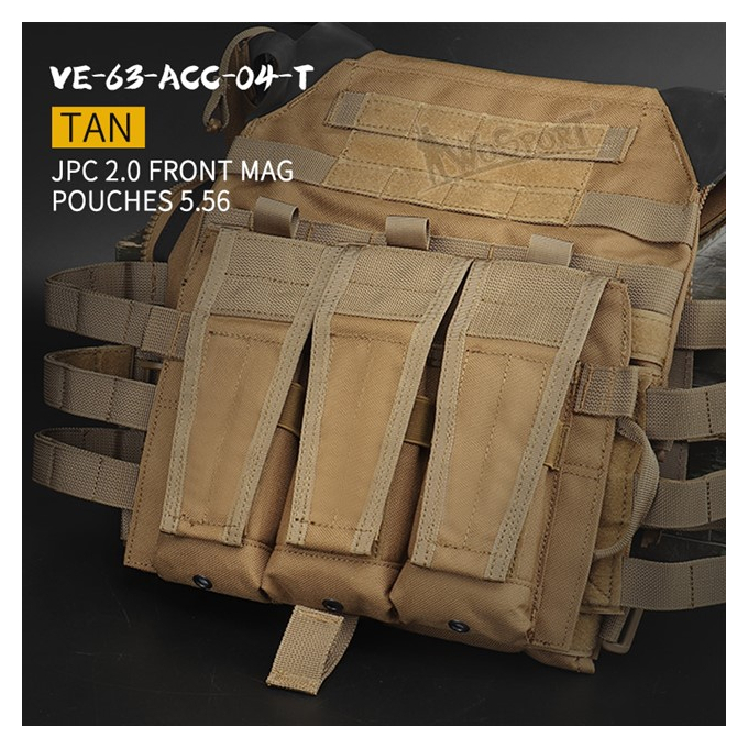 Přední platforma s  5.56 zásobníkovými sumkami pro JPC vestu 2.0 - písková