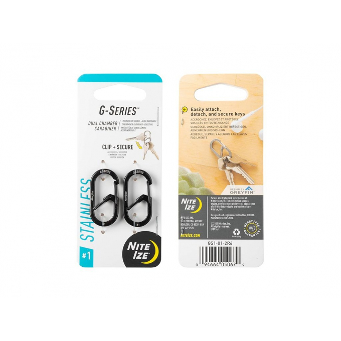 G-SERIES™ DUAL CHAMBER CARABINER (2pcs), black - size 1