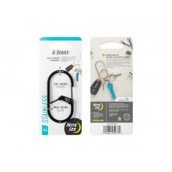 Nerezová dvoukomorová karabina G-series, černá, velikost 4