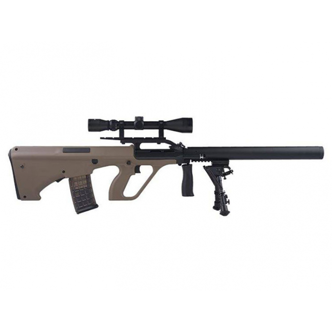 Steyr Aug + tlumič + dvojnožka (SW-020-BM) - zelený