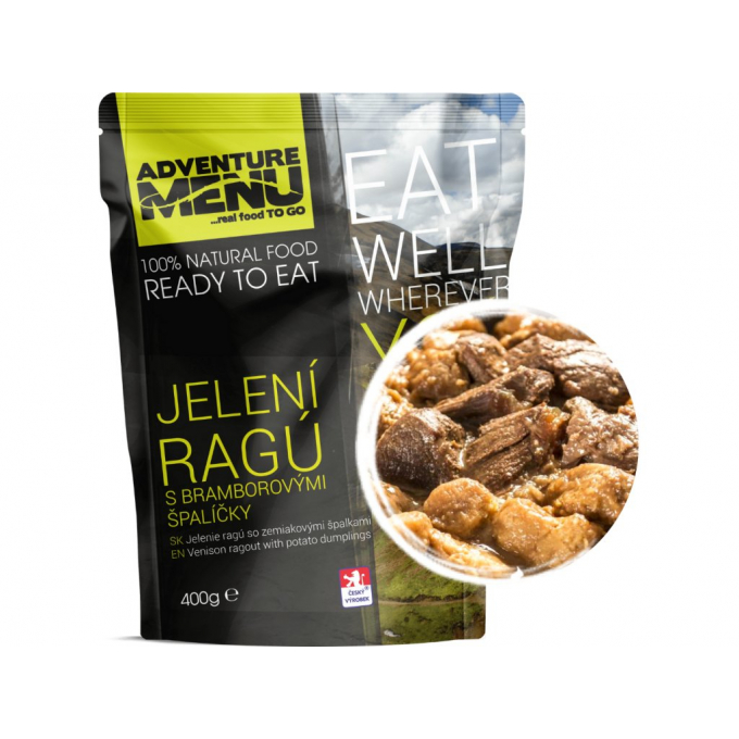 Jelení ragú s bramborovými špalíčky