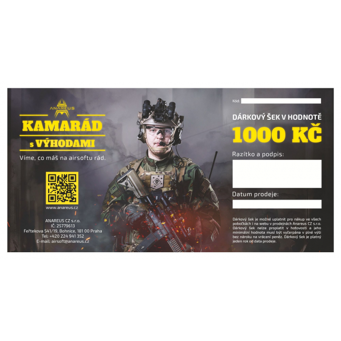 Dárkový šek/poukaz/voucher v hodnotě 1000,-Kč