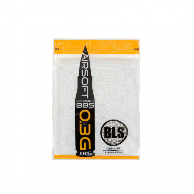 BLS airsoftové guličky PRECISION 0,30g, 3300 BBs (vrecko) - Biela