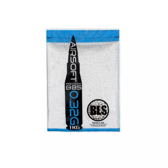 BLS airsoftové kuličky PRECISION 0,32g, 3120 BBs (sáček) - Bílá