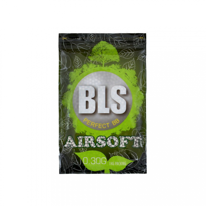 BLS airsoftové kuličky BIO 0,30g, 3300 BBs (sáček) - Bílá