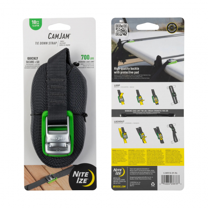 NITE IZE upínacie popruh CAMJAM® TIE DOWN STRAPS 18ft (5,48 m) | ANAREUS