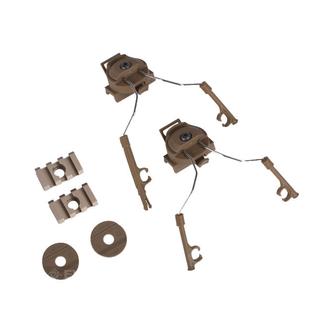 Rail adapter set na helmu pro headset COM 1 / 2, pískový
