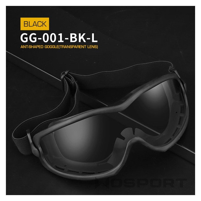 WST ANT Safety Goggles, Clear Lens – Black