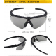 WST Shooting Glasses MA-69, Clear Visor – Black