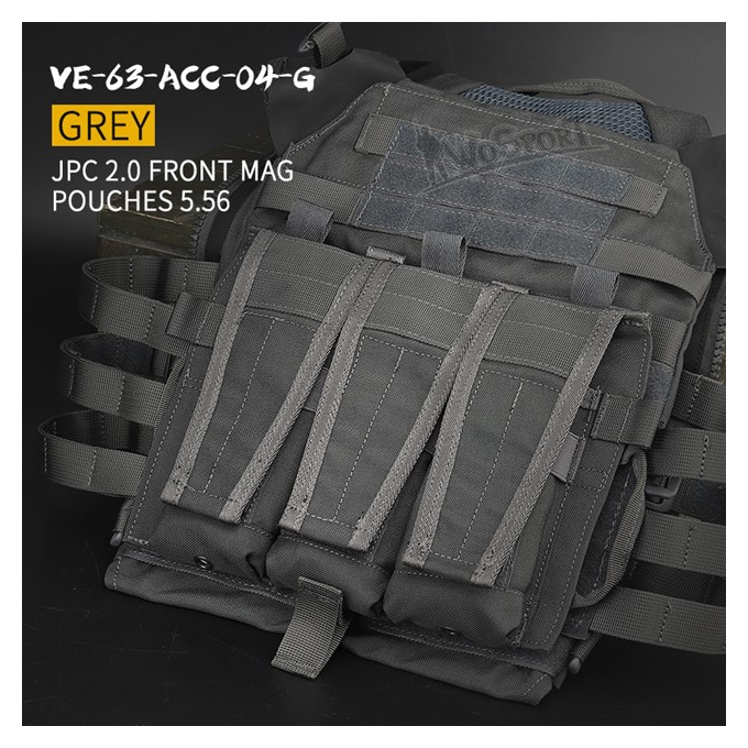 Přední platforma s  5.56 zásobníkovými sumkami pro JPC vestu 2.0 - Šedá