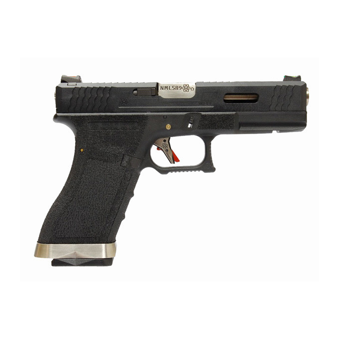 R17 (G001WET-5) Gen4 T5 - kovový závěr - černý, stříbrná hlaveň, blowback