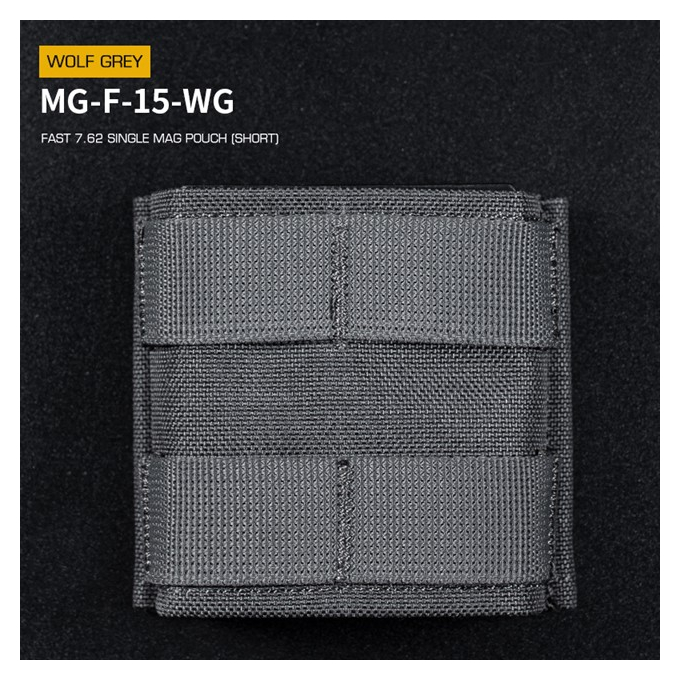 FAST type Single MOLLE sumka na 7.62 zásobníky, krátká - šedá