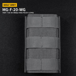 FAST type Single MOLLE sumka na 7.62 zásobníky pro AK - šedá