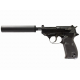 P38 shorty a tlumič s integrovanou hlavní, blowback, černá
