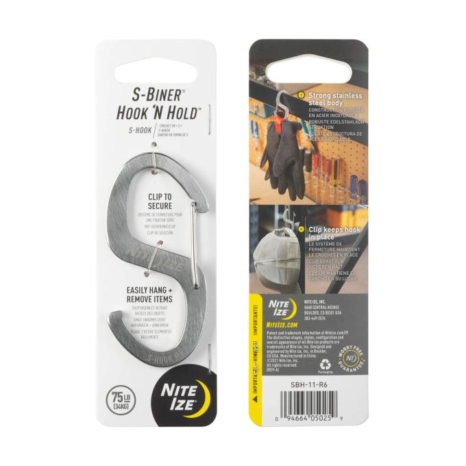 Háček s karabinou S-Biner® Hook 'N Hold™ S-Hook - velký L