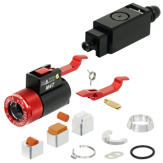 MAXX CNC Aluminum Hop-up Chamber/Adjuster M4T One (Marui MWS M4 series) - Black