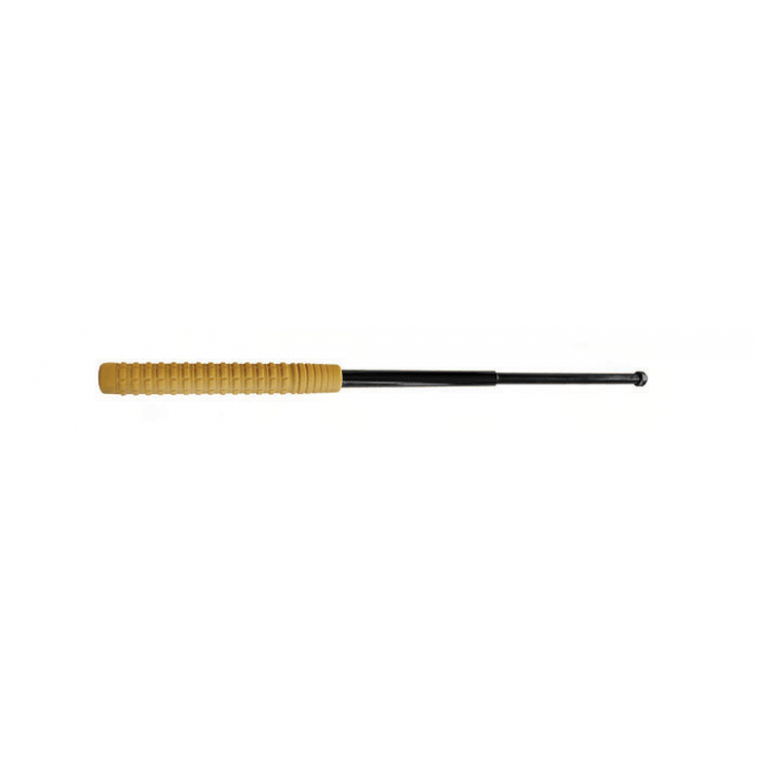 Teleskopický obušek 18″ / 450 mm KALENÝ - povrch ČERNÝ, rukojeť PÍSKOVÁ