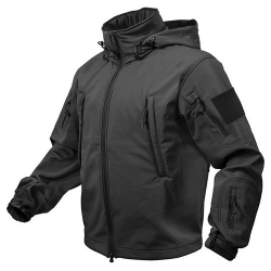 Bunda TACTICAL s kapucí softshell ČERNÁ, velikost M