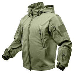Bunda TACTICAL s kapucí softshell ZELENÁ, velikost M