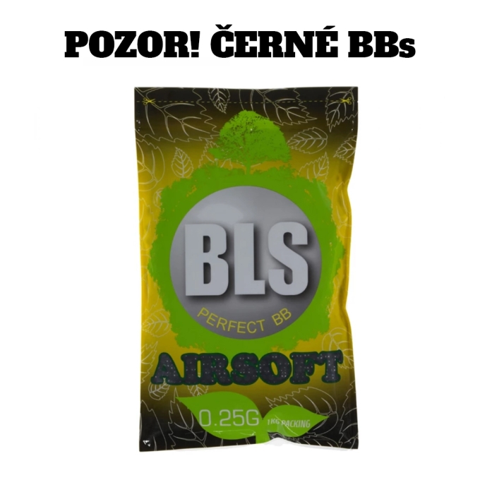 BLS airsoftové kuličky BIO 0,25g, 4000 BBs (sáček) - Černá
