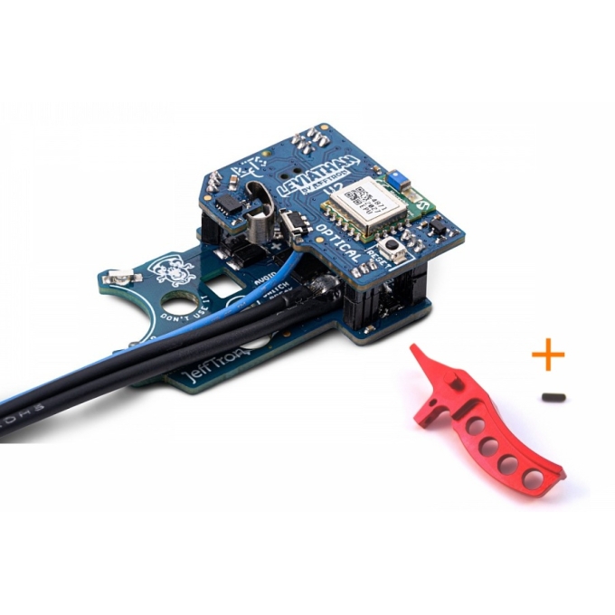 JeffTron LEVIATHAN V2 Optical (pažba) + CNC CURVED Trigger - Červená
