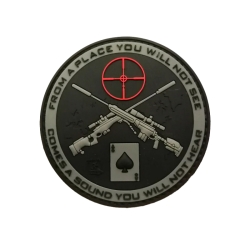 3D gumová nášivka SNIPER ACE Patch - Černá