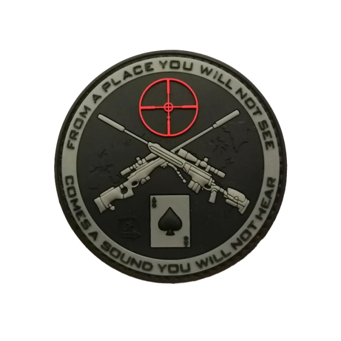 3D gumová nášivka SNIPER ACE Patch - Čierna
