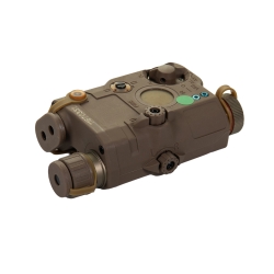 AN/PEQ15 Upgrade Version V2 - bílá LED svítilna + zelený laser s IR krytkami + IR přísvit, pískový