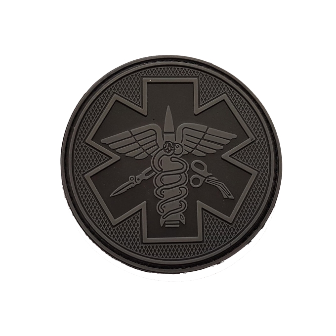3D gumová nášivka MEDIC Patch - Šedá