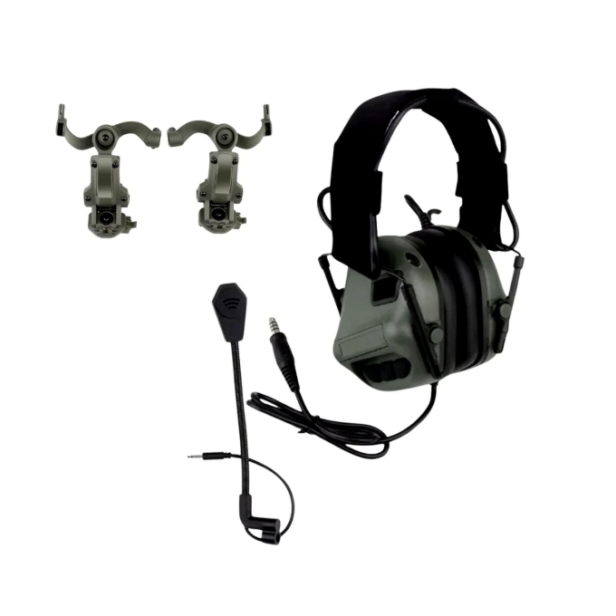 WST taktický aktívny headset Gen5 AMP TYPE – Zelená