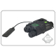 AN/PEQ15 Upgrade Version - bílá LED svítilna + zelený laser s IR krytkami + IR přísvit, černý